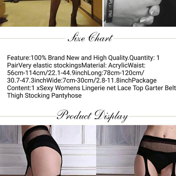 Women Hot Sheer Tight Slim Net Lace Stockings Embr - Picture 5 of 8